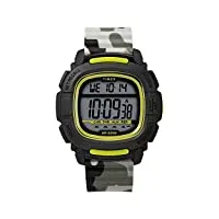 timex men's bst.47 47mm silicone strap digital watch tw5m26600za (one size, black/camo)