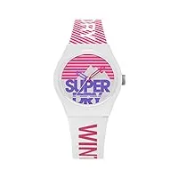 superdry femmes analogique quartz montre avec bracelet en silicone syl255wp