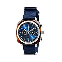 briston clubmaster montre chronographe sportive en acétate bleu marine/acier