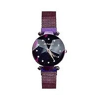 rorios femme montres analogique quartz montre ciel étoilé dial montre bracelet en acier inoxydable Étanche mode diamant montre