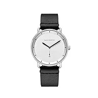 paul hewitt montre homme acier inoxydable breakwater white - cadeau homme, bracelet cuir montre (noir), montre argentée, cadran blanc