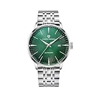 montres homme,bracelet décoratif en cuir montre bracelet automatique calendrier mécanique montre bracelet ceinture verte
