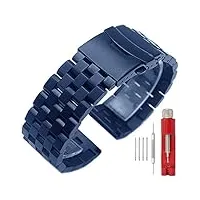 kai tian bracelet montre 22mm brossé bracelet de montre de remplacement acier inoxydable bracelet montre métal pour hommes femmes bleu