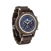 woodwatch sapphire silver | montre en bois homme | wood watch for man | produit écologique, on plante un arbre pour chaque montre