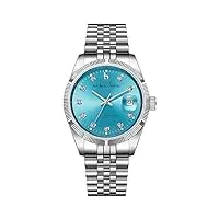 burei montre pour homme mécanique montres remontage automatique montre pour homme décontracté avec verre saphir et doré écran (bleu)