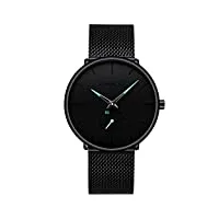 montre en acier inoxydable pour hommes micgigi stylish business analog quartz wristwatch