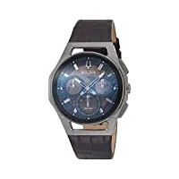 bulova curv 98a231 montre chronographe avec bracelet en cuir marron, marron, chronographe