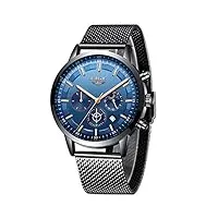 lige montres hommes mode Étanche chronographe montres affaires analogique quartz montres noir acier inoxydable montres