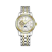 montres homme,montre pour homme d'affaires ancienne montre mécanique automatique romaine, entre or et blanc