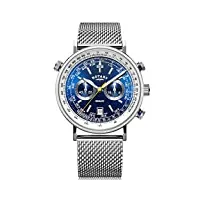 rotary | chronographe henley homme | bracelet en maille d'acier | cadran bleu gb05235/05