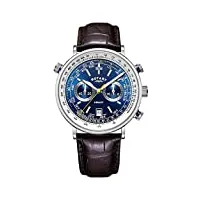 rotary | chronographe henley homme | cadran bleu | bracelet en cuir marron gs05235/05