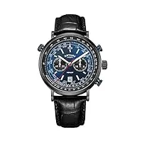 rotary | chronographe henley homme | cadran bleu | bracelet en cuir noir gs05238/05