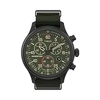 timex tw2t72800 men's expedition field chronograph green fabric band green dial watch