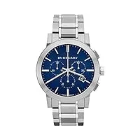 the city bu9363 montre chronographe en acier inoxydable pour homme cadran bleu 42 mm