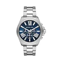 michael kors - montre chronographe wren avec bracelet en acier inoxydable argenté pour homme mk8765