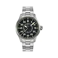 laco aachen 861891.2 montre d'aviateur, bracelet en acier inoxydable, verre saphir, Ø 42 mm, automatique avec étui 461891.2, bracelet