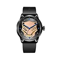 lxwi black watch panther complexe imperméable évider homme étudiant tendance mécanique montre homme minuterie (color : a)