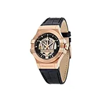 maserati montre pour homme, collection potenza, en acier, pvd or rose, cuir naturel - r8821108039