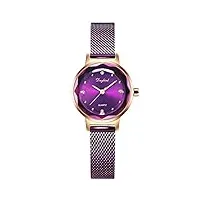 rorios femme montre analogique quartz watches minimaliste acier inoxydable maille bracelet diamant simulé mode ladies casual montre