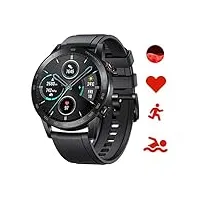 honor magicwatch 2 montre connectée 46mm montre intelligente homme bluetooth, moniteur de fréquence cardiaque et de stress spo2, gps, 5atm tracker d'activité, noir