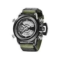 cetlfm la nouvelle montre Électronique pour hommes, bracelet en nylon double affichage tide sport watch, pointeur numérique décoration watch.,b