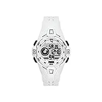 puma montre pour homme bold, mouvement digital, boîtier en polyuréthane blanc 45mm avec bracelet en polyuréthane, p5039