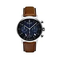 iron annie bauhaus 5086 montre solaire chronographe pour homme avec bracelet en cuir, bleu nuit, taille unique, bracelet