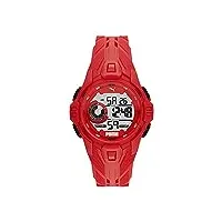 puma montre pour homme, bold, mouvement digital, boîtier en polyuréthane rouge de 45 mm avec bracelet en polyuréthane, p5040