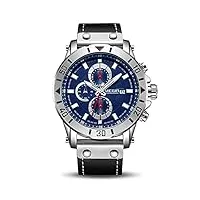megir montre-bracelet analogique à quartz pour homme avec affichage chronographe et calendrier bleu