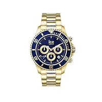 ice-watch - ice steel gold blue chrono - montre dorée mixte avec bracelet en metal - chrono - 017674 (medium)