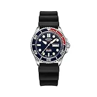 rotary super 7 scuba 'pepsi' montre automatique pour homme avec cadran bleu marine et bracelet en silicone s7s004s