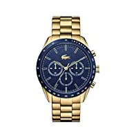 lacoste montre chronographe à quartz pour homme avec bracelet en acier inoxydable doré - 2011096