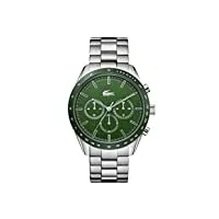 lacoste montre chronographe à quartz pour homme avec bracelet en acier inoxydable argenté - 2011080