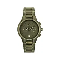breil - montre homme new one collection tw1886 - montre pour homme chrono gent avec cadran analogique vert - mouvement vk64-6h - quartz 3h - bracelet acier inoxydable vert ip