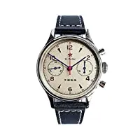 c1963bk seagull 1963 cadran + bracelet en nylon st1901 montre chronographe pour homme, noir , 38mm, sangle