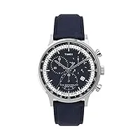 timex men's chronographe quartz montre avec bracelet en cuir tw2u04700
