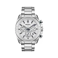 bulova 96b307 - montre chronographe pour homme avec cadran blanc, multicolore, unité, bracelet, multicolore, unitalla, bracelet