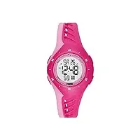 puma montre pour unisexe puma 3, mouvement digital, boîtier en polycarbonate rose de 40 mm avec bracelet en polyuréthane, p6008