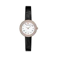 emporio armani montre pour femmes, mouvement à deux aiguilles, boîtier en acier inoxydable or rose de 30 mm avec bracelet en cuir, ar11356