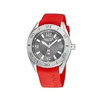 nautica men's stainless steel quartz silicone strap, red, 22 casual watch (model: napfws128)