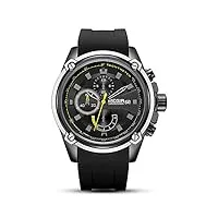 azpingpan véritable montre pour homme à trois yeux, sports 3atm étanche montres à quartz d'affaires en plein air, chronographe de loisirs analogique minimaliste de 48 mm avec date automatique