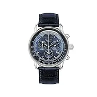 zeppelin 7680-3 montre pour homme avec bracelet en cuir série 100 jahre ed 1 chronographe alarme date, bracelet