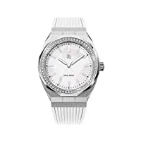 pr paul rich femme analogique quartz montre avec bracelet en caoutchouc heart white silver