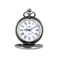 montre de poche à quartz analogique en métal - montre de poche moderne - montre de poche élégante - montre de poche grise - montre de poche britannique, gris métallique