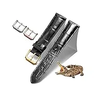 binlun bracelet de montre en cuir crocodile véritable bracelet montre alligator pour homme femme boucle ardillon à libération rapide 3 couleurs classic chic 18mm 19mm 20mm 21mm 22mm 24mm