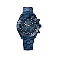 swarovski montre octea lux sport, bracelet en métal, pvd bleu
