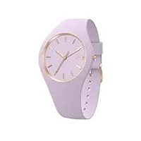 ice-watch - ice glam brushed lavender - montre violette pour femme avec bracelet en silicone - 019531 (medium)