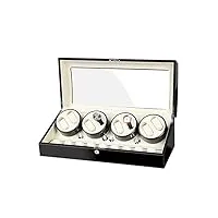 sgsg boîte de remontoir de montre automatique pour 8 remontoirs de montre + 9 espaces de stockage d'affichage piano peinture extérieur fit femmes hommes montres