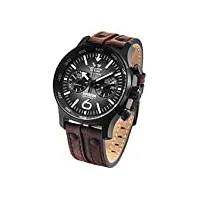 vostok europe 595c643 montre pour homme avec chronographe et bracelet en cuir