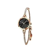 dsjmuy montre analogique à quartz pour femme - avec mosaïque et diamants - Étanche - avec bracelet en or rose - chronographe - pour femme